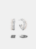 Pearl & Crystal Detail Hoop Earrings