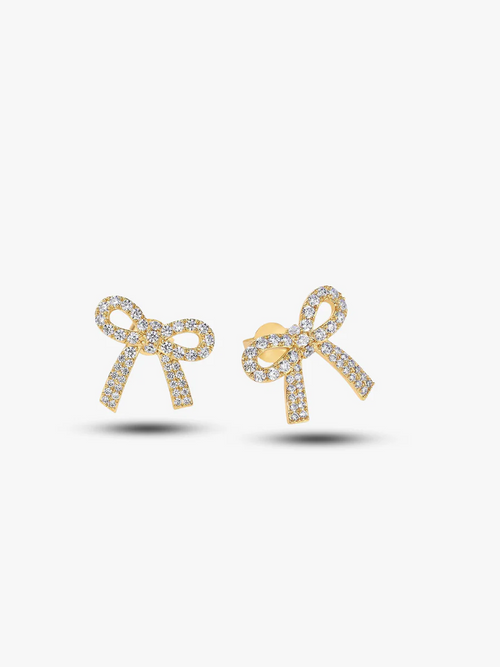 Crystal Bow Stud Earrings